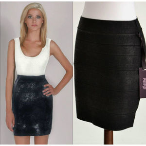NWT Hale Bob Skirt Black Stretch Bandage Bodycon
